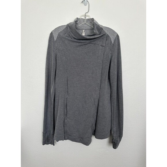 Lululemon Coast Wrap Long Sleeve Cardigan Sweater Modal Blend Gray Women's 10 - Picture 1 of 9